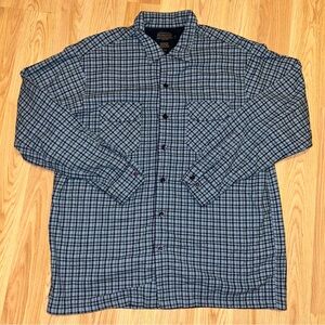 Pendleton Original Board Shirt Wool Plaid Blue Green XL Tall Men’s Button Up